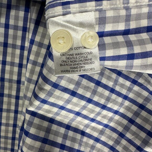 Untuckit Shirt Mens XL Blue Gray Plaid Cotton Button Up  Long Sleeve - Picture 7 of 9